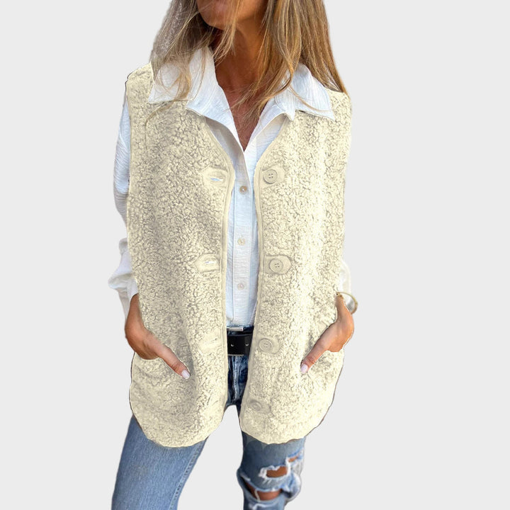 Lynora | Γιλέκο Ζεστό Κοντό με Κουμπιά