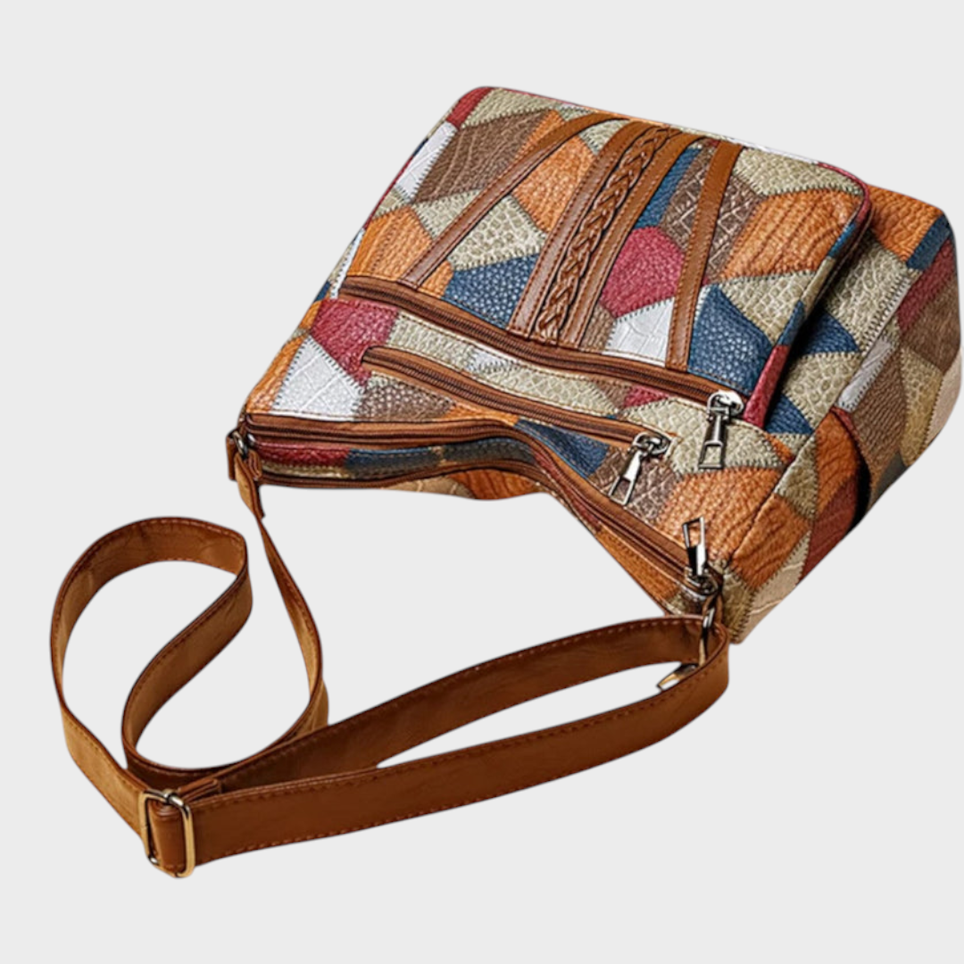 Miresta | Τσάντα Ώμου από Δέρμα Patchwork