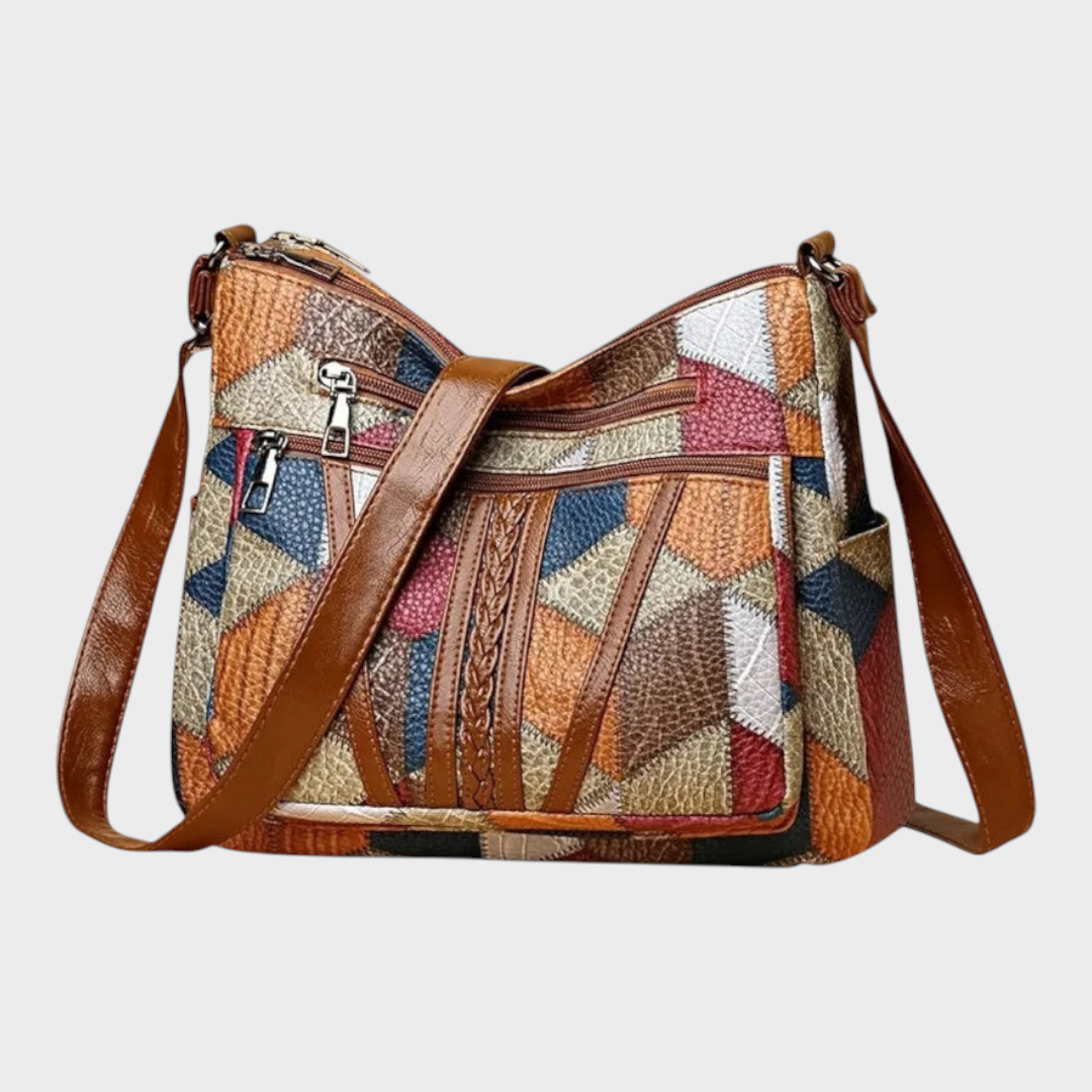 Miresta | Τσάντα Ώμου από Δέρμα Patchwork