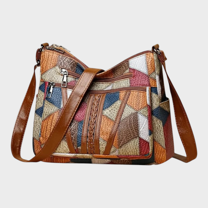 Miresta | Τσάντα Ώμου από Δέρμα Patchwork