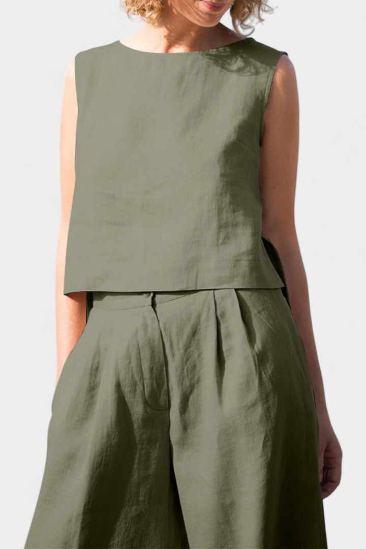 Yvanne Καλοκαιρινό Αμάνικο Σετ Vintage