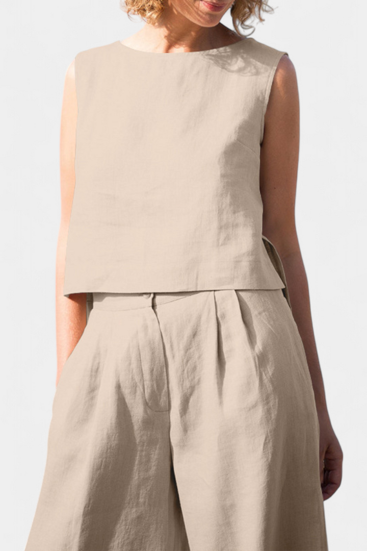 Yvanne Καλοκαιρινό Αμάνικο Σετ Vintage