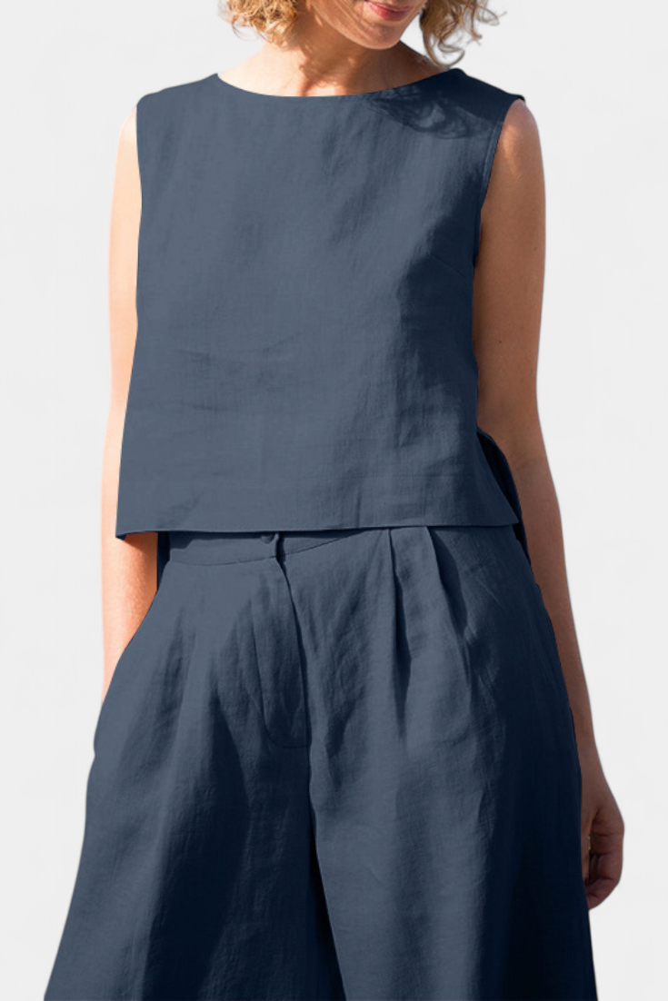 Yvanne Καλοκαιρινό Αμάνικο Σετ Vintage