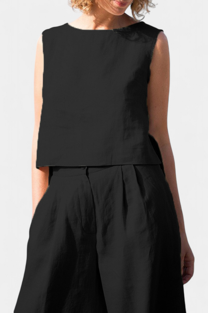 Yvanne Καλοκαιρινό Αμάνικο Σετ Vintage