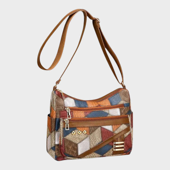 Miresta | Τσάντα Ώμου από Δέρμα Patchwork