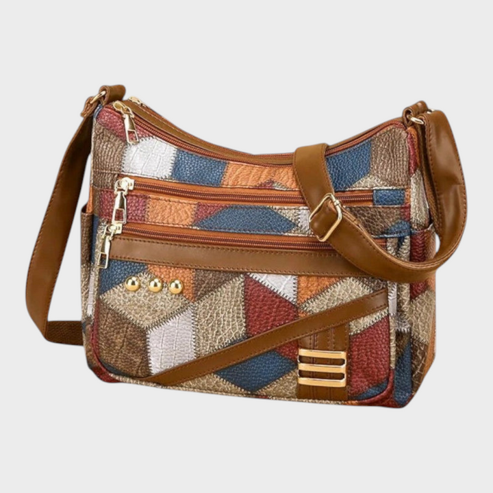 Miresta | Τσάντα Ώμου από Δέρμα Patchwork