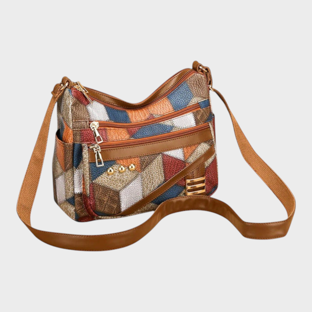 Miresta | Τσάντα Ώμου από Δέρμα Patchwork