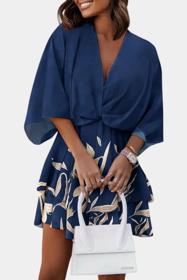 Φόρεμα Eliza Μίνι με μπροστινό κόμπο και βολάν