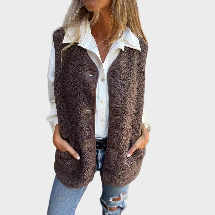 Lynora | Γιλέκο Ζεστό Κοντό με Κουμπιά